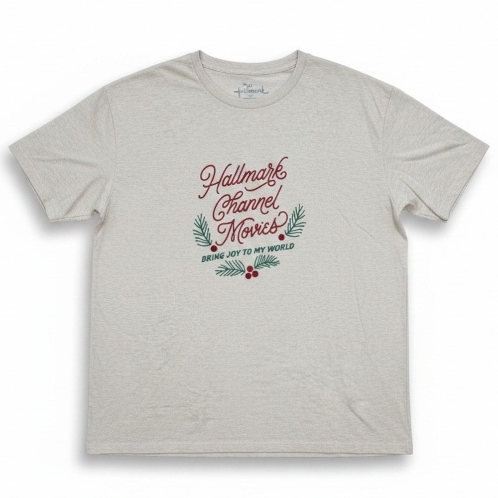 Hallmark Channel Movies Bring Joy To My World T-Shirt Womens XXL Beige Christmas